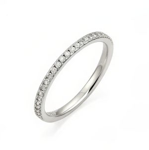 Diamond 18k White Gold 1.5mm Band Ring