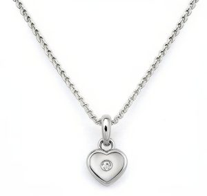 Diamond Heart Pendant Necklace in 18k Rose Gold